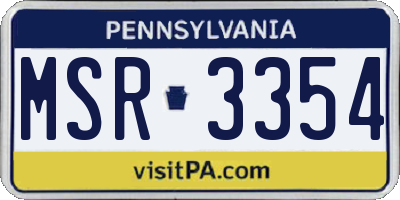 PA license plate MSR3354