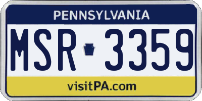 PA license plate MSR3359