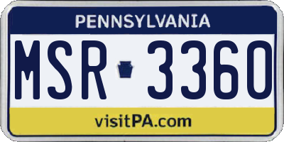 PA license plate MSR3360
