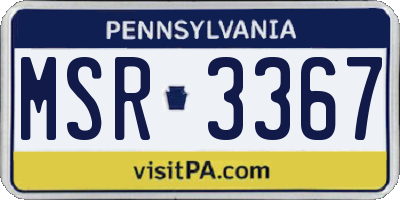 PA license plate MSR3367