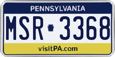 PA license plate MSR3368