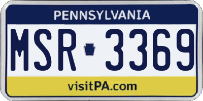PA license plate MSR3369