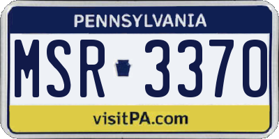 PA license plate MSR3370