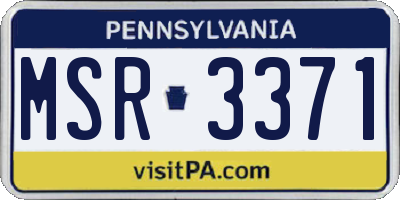 PA license plate MSR3371