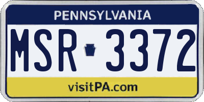 PA license plate MSR3372