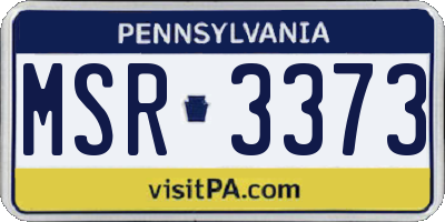 PA license plate MSR3373