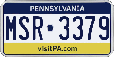 PA license plate MSR3379