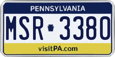 PA license plate MSR3380