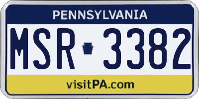 PA license plate MSR3382