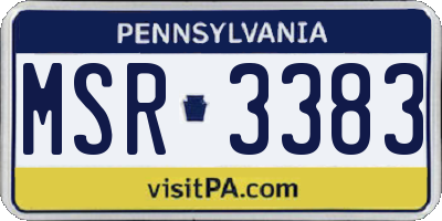 PA license plate MSR3383