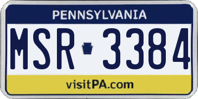 PA license plate MSR3384