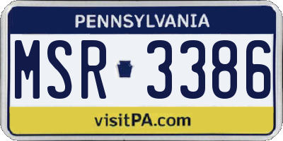 PA license plate MSR3386