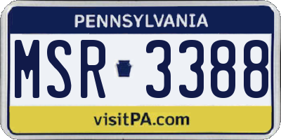 PA license plate MSR3388