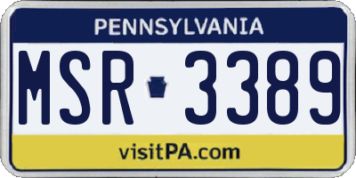PA license plate MSR3389