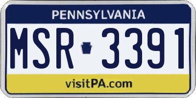 PA license plate MSR3391