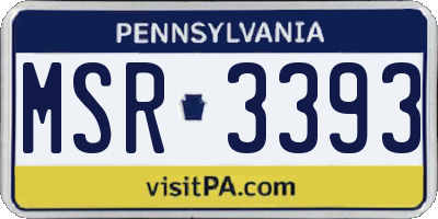 PA license plate MSR3393