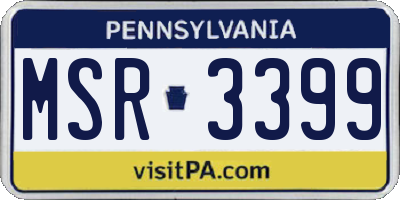 PA license plate MSR3399