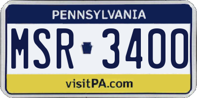 PA license plate MSR3400