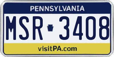 PA license plate MSR3408