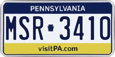 PA license plate MSR3410