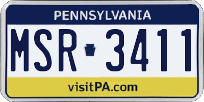 PA license plate MSR3411