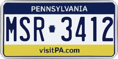 PA license plate MSR3412