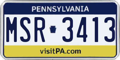 PA license plate MSR3413