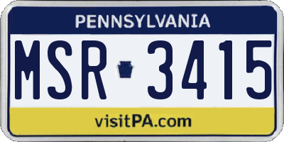 PA license plate MSR3415