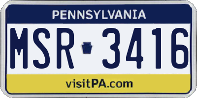 PA license plate MSR3416