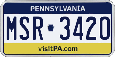 PA license plate MSR3420