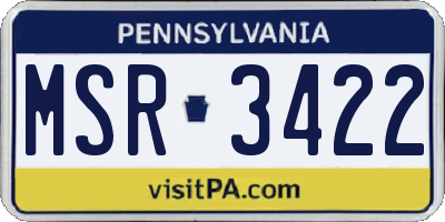 PA license plate MSR3422