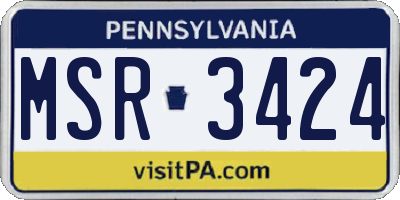PA license plate MSR3424