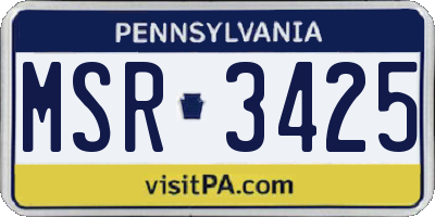 PA license plate MSR3425