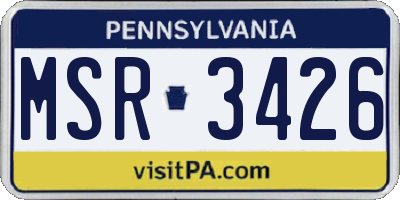 PA license plate MSR3426