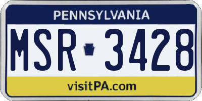 PA license plate MSR3428
