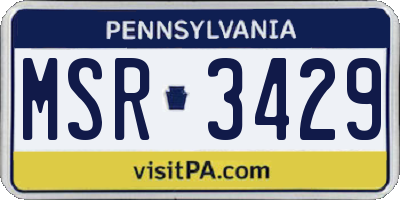 PA license plate MSR3429