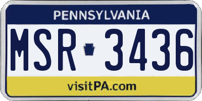 PA license plate MSR3436