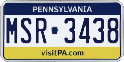PA license plate MSR3438