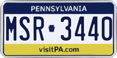 PA license plate MSR3440