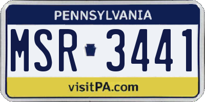 PA license plate MSR3441