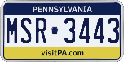 PA license plate MSR3443