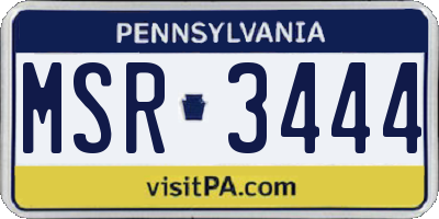 PA license plate MSR3444