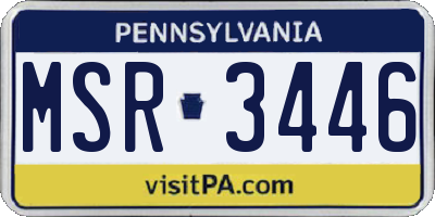 PA license plate MSR3446