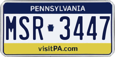 PA license plate MSR3447