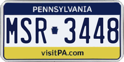 PA license plate MSR3448