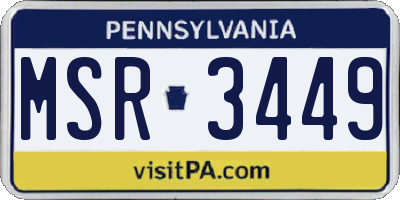 PA license plate MSR3449