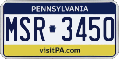 PA license plate MSR3450