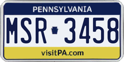 PA license plate MSR3458