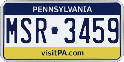 PA license plate MSR3459