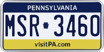 PA license plate MSR3460